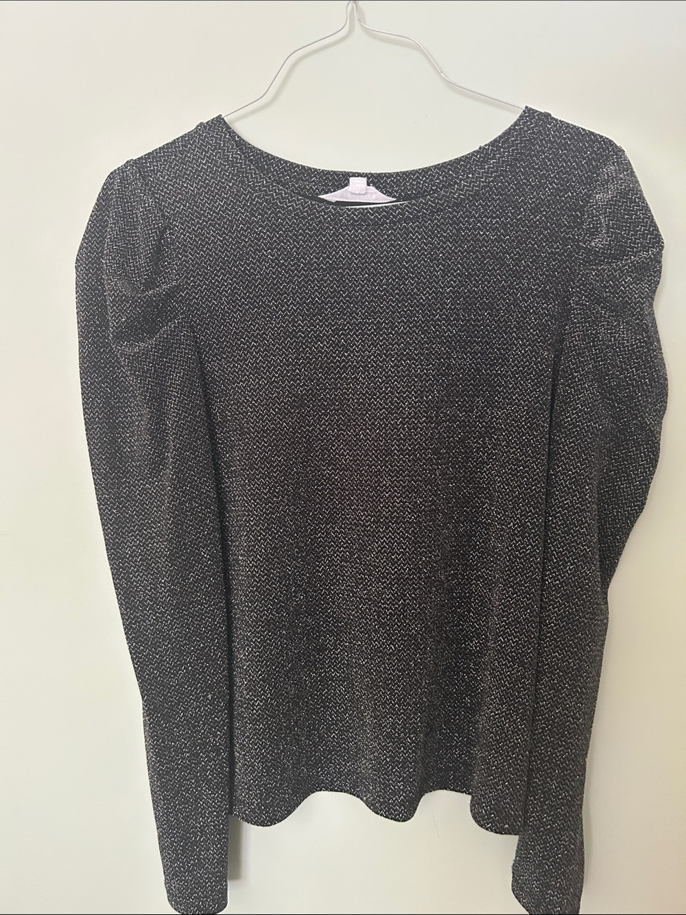 Shimmer Knit Long Sleeve Top - Black and Silver
